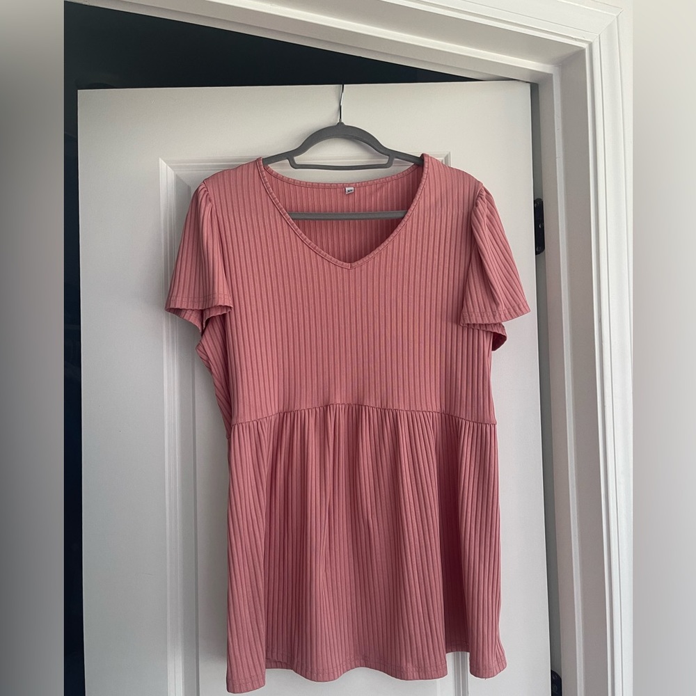 Ribbed Peplum Maternity Top Size XL